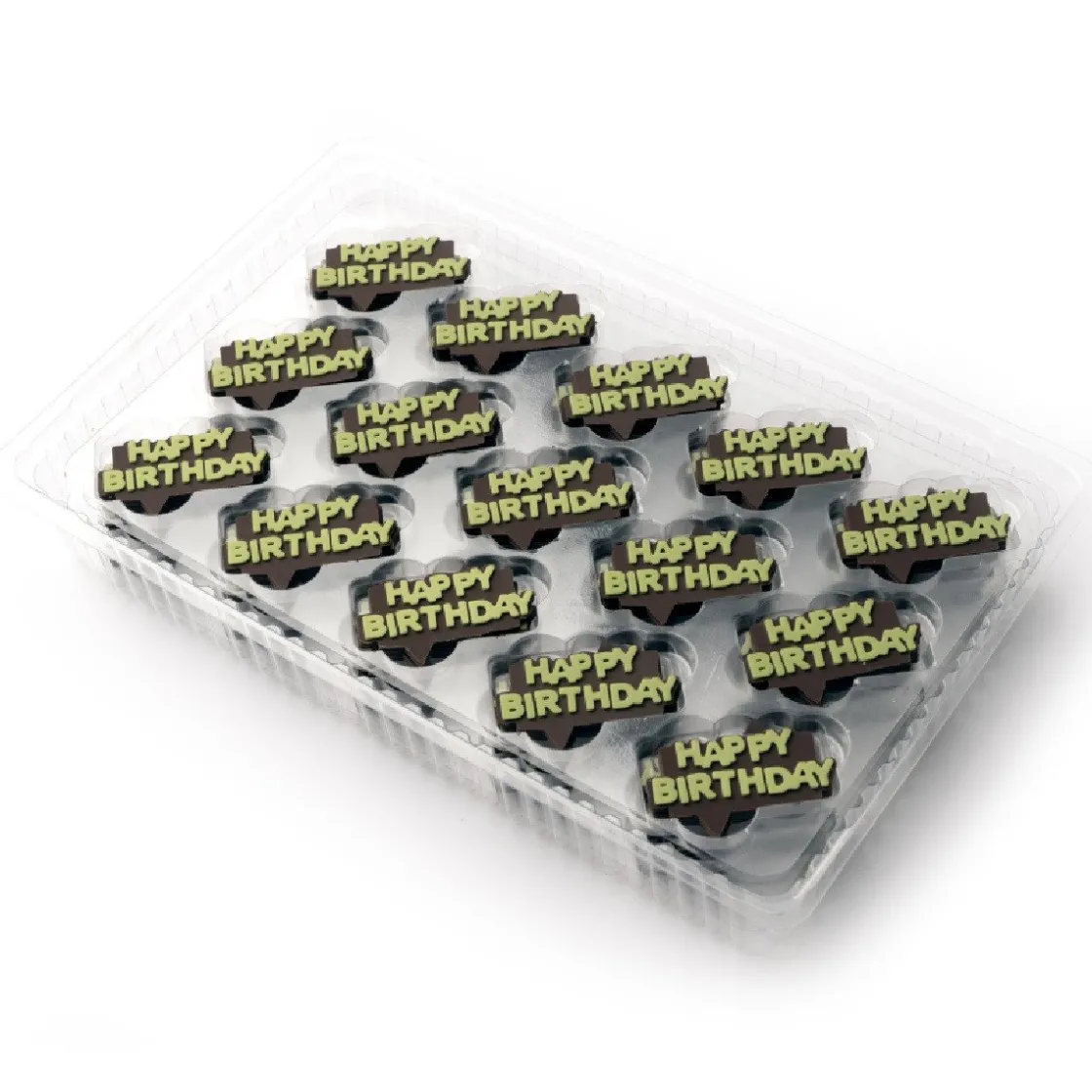 Dobla Chocoladedecoratie Happy Birthday (150 stuks)* Chocolade Decoraties|Chocolade Decoraties