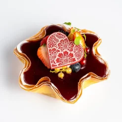 Dobla Chocoladedecoratie Lace Hart Rood / Wit (96 stuks)* Chocolade Decoraties|Chocolade Decoraties