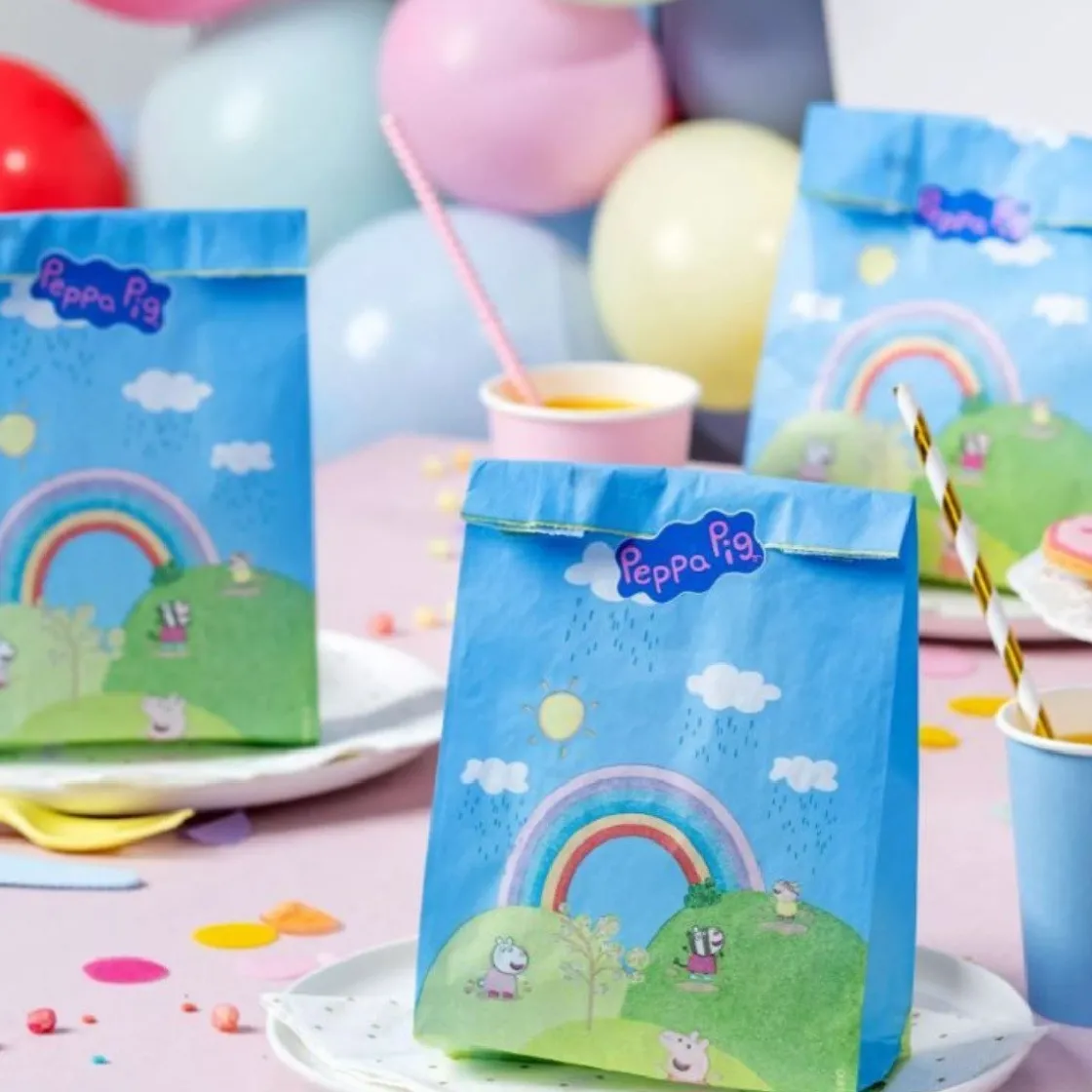 Dr. Oetker Dr.Oetker Peppa Pig Papieren Cadeauzakjes en Stickers 8st.* Zakken