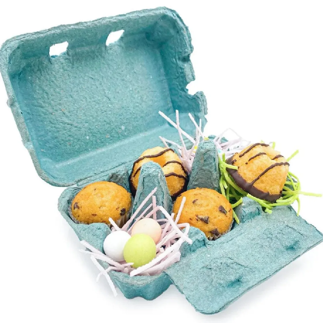 Happy Sprinkles Eierdoos Blauw 6 Eieren* Cupcake Doosjes