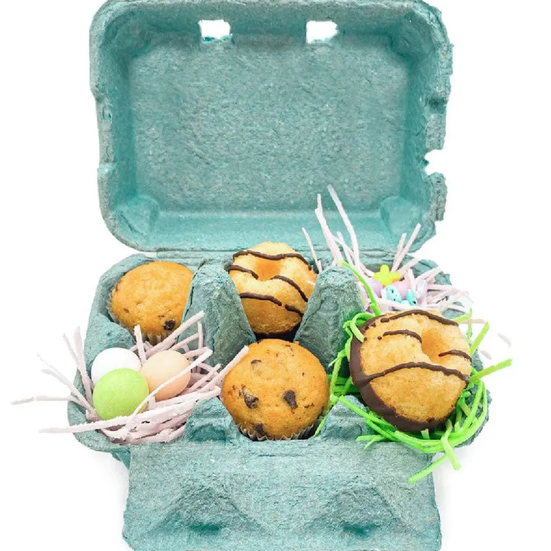 Happy Sprinkles Eierdoos Blauw 6 Eieren* Cupcake Doosjes