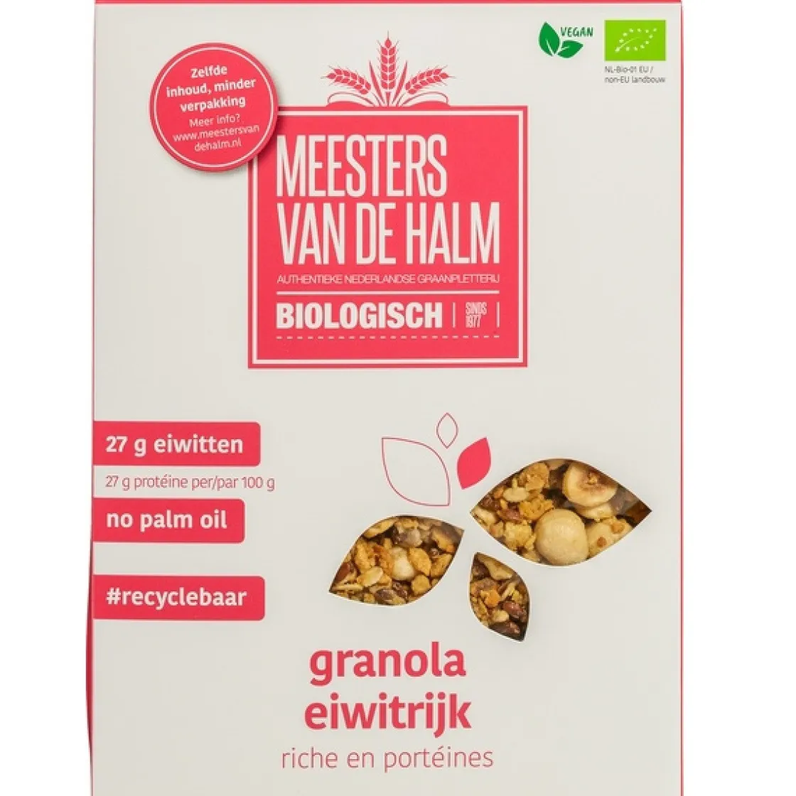 De Halm Eiwitrijke Granola Biologisch 350g*** Zaden, Granen, Noten En Vruchten