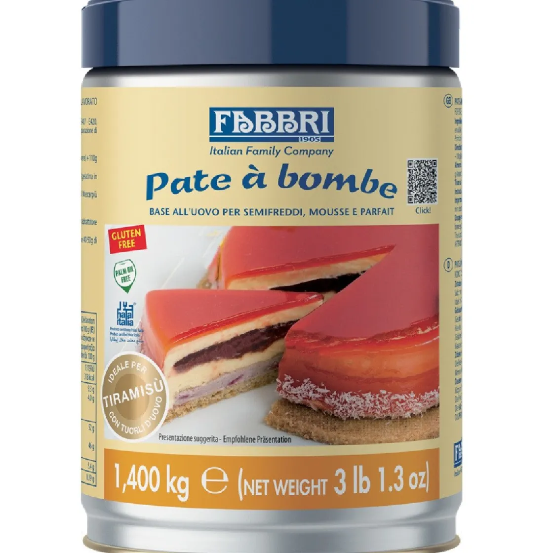 Fabbri Pate à Bombe (gepasteuriseerd ei) 1,4kg* Hulpstoffen En Bindmiddelen|Hulpstoffen