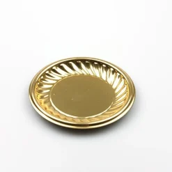 Overig Gebaksschoteltje kunststof Rond-Ribbel Goud Ø86mm* Taartkartons En Randen