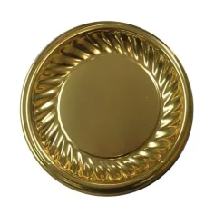 Overig Gebaksschoteltje kunststof Rond-Ribbel Goud Ø86mm* Taartkartons En Randen