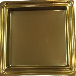Overig Gebaksschoteltje kunststof Vierkant Goud 88mm* Taartkartons En Randen