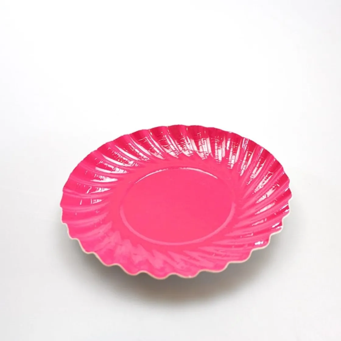 Overig Gebaksschoteltje Rond Ribbel Fuchsia Ø8,8cm 100st.* Taartkartons En Randen