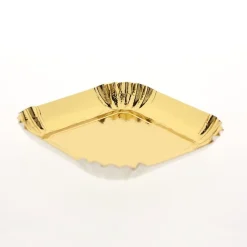 Overig Gebaksschoteltje Vierkant Ribbel Goud 6,5x6,5cm 100st.* Taartkartons En Randen