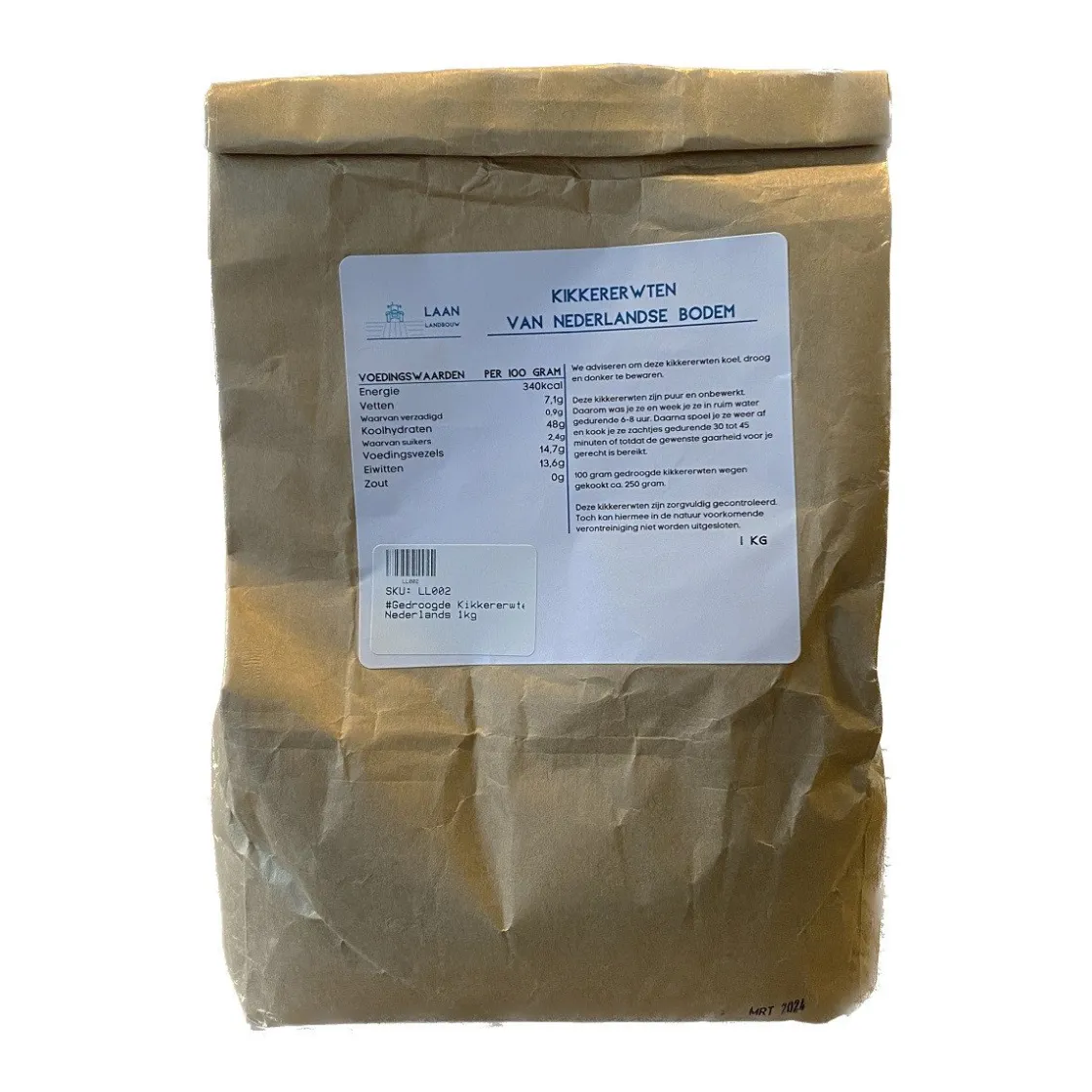 Gedroogde Kikkererwten Nederlands 1kg* Zaden, Granen, Noten En Vruchten