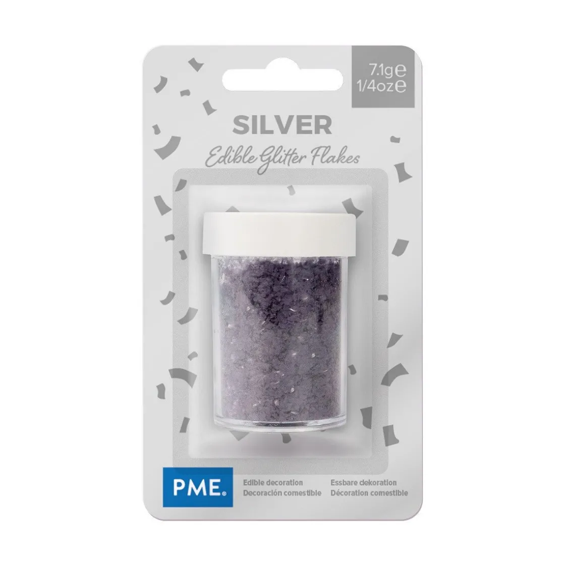 PME Glitter strooisel Zilver 7 gram* Eetbare Strooisels