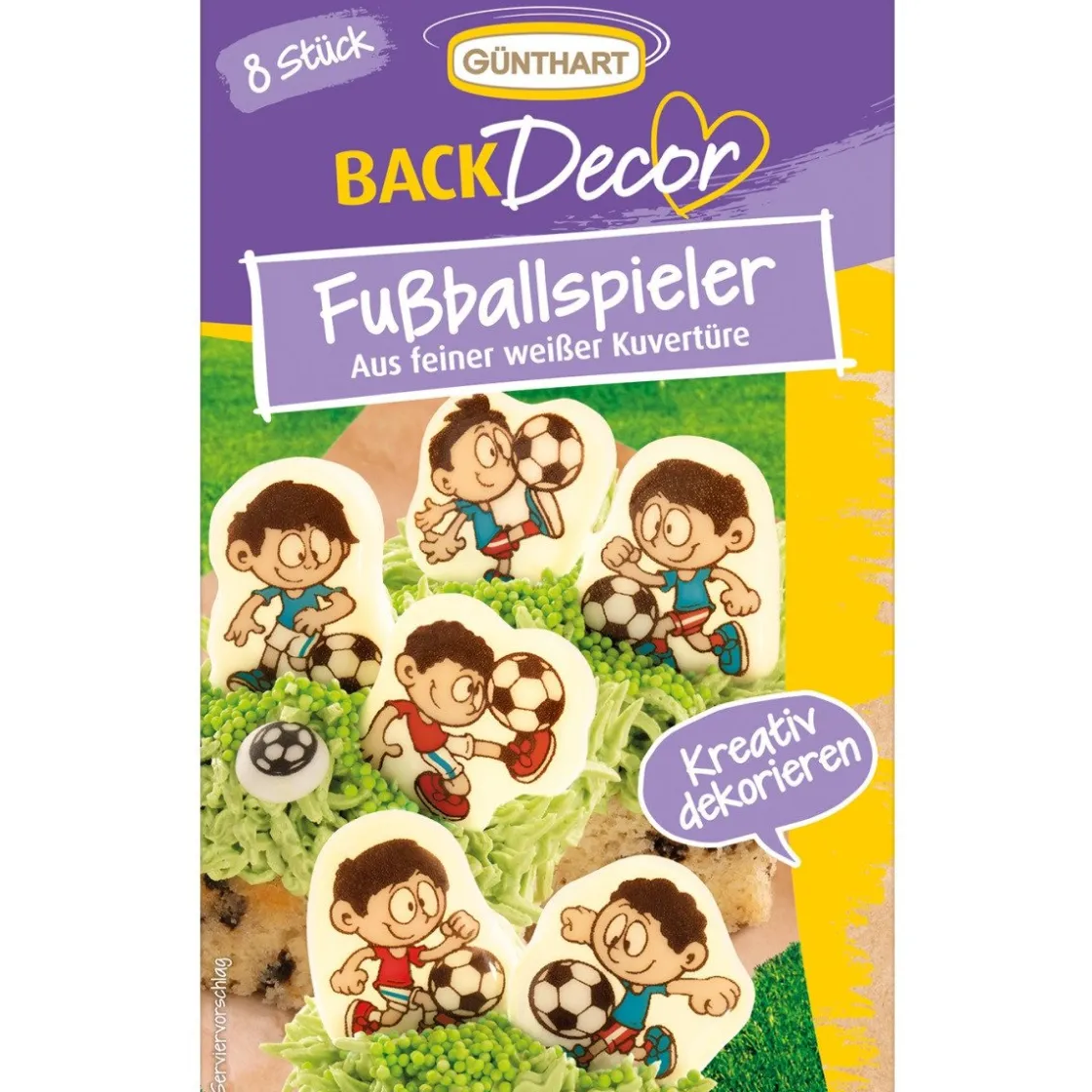 Günthart Chocoladedecoratie Voetballers 8st.* Chocolade Decoraties|Chocolade Decoraties