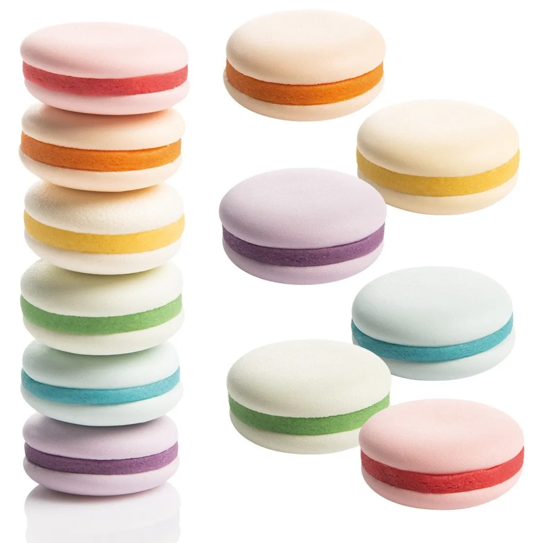 Günthart Marsepein/Suikerdecoratie Macaron Gekleurd 72st.* Figuur Decoraties