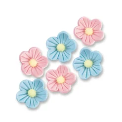 Günthart Suikerdecoratie Bloemen Blauw/Roze 96st.* Bloem Decoraties