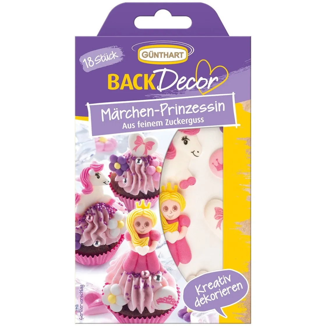 Günthart Suikerdecoratie Prinses en Unicorn 18st.* Figuur Decoraties