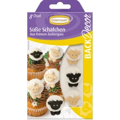 Günthart Suikerdecoratie Schapen 8st.* Figuur Decoraties