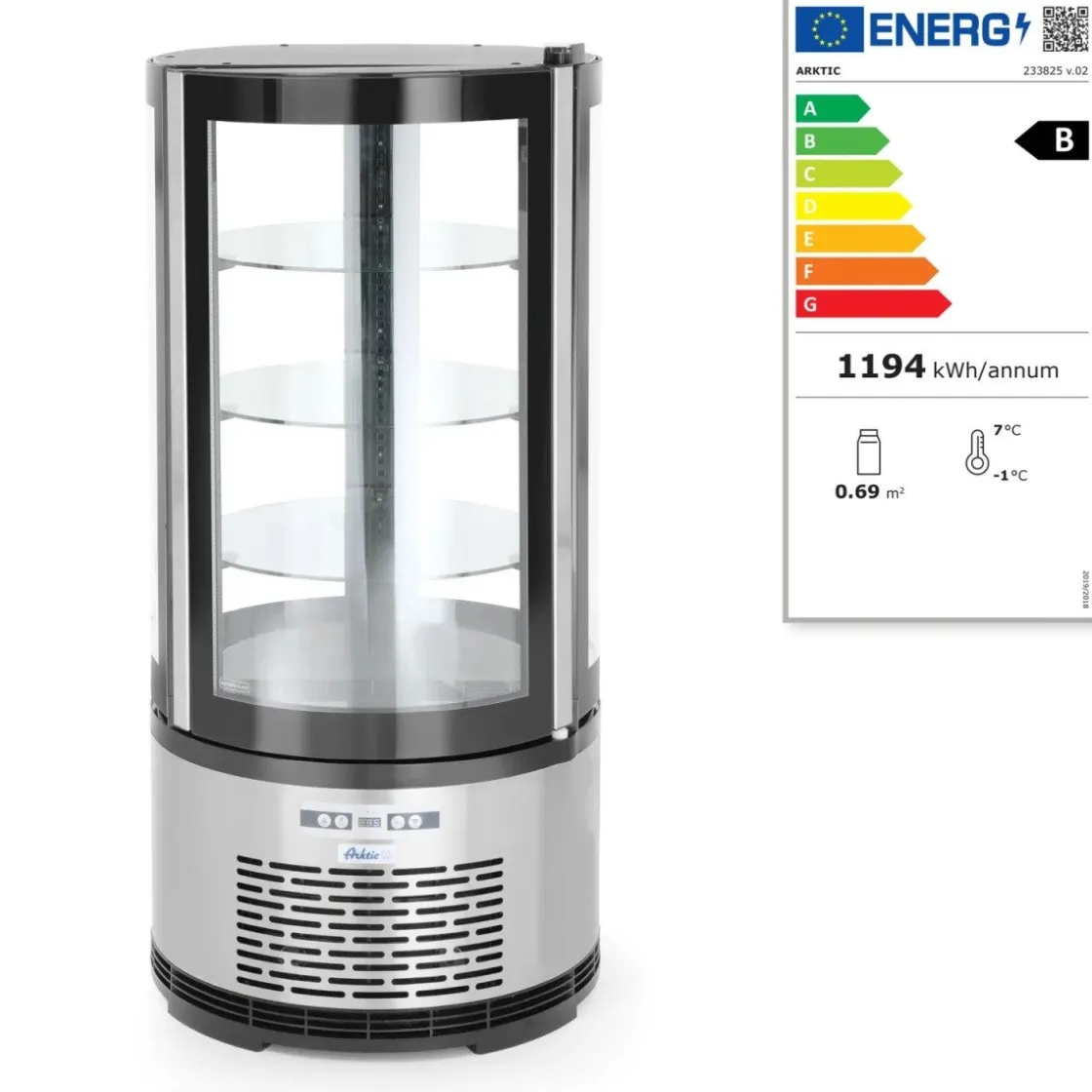 Hendi Arktic Gebaksvitrine Rond 100 Liter* Toonbankdisplays