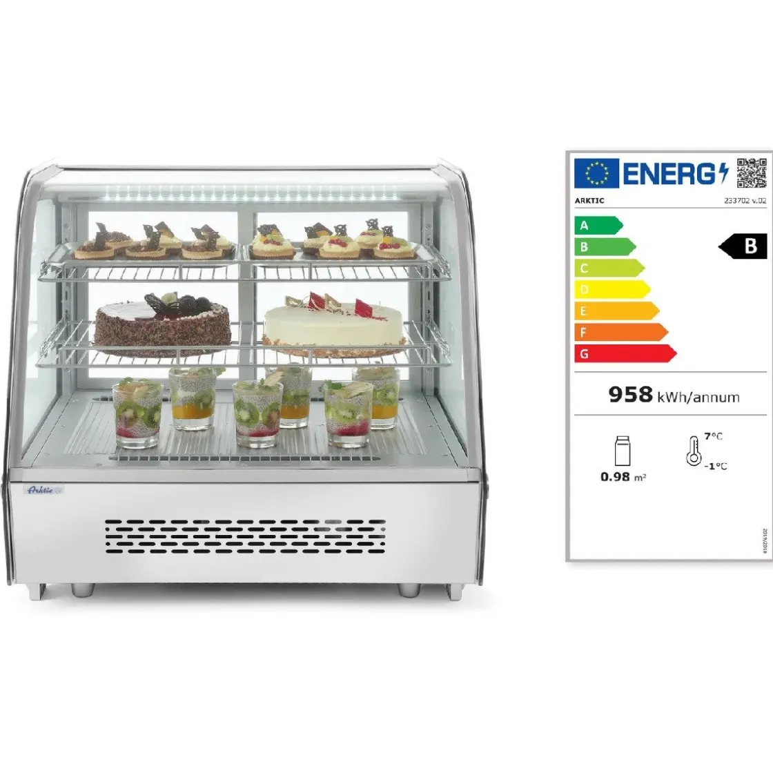 Hendi Arktic Gebakvitrine 120 Liter* Toonbankdisplays