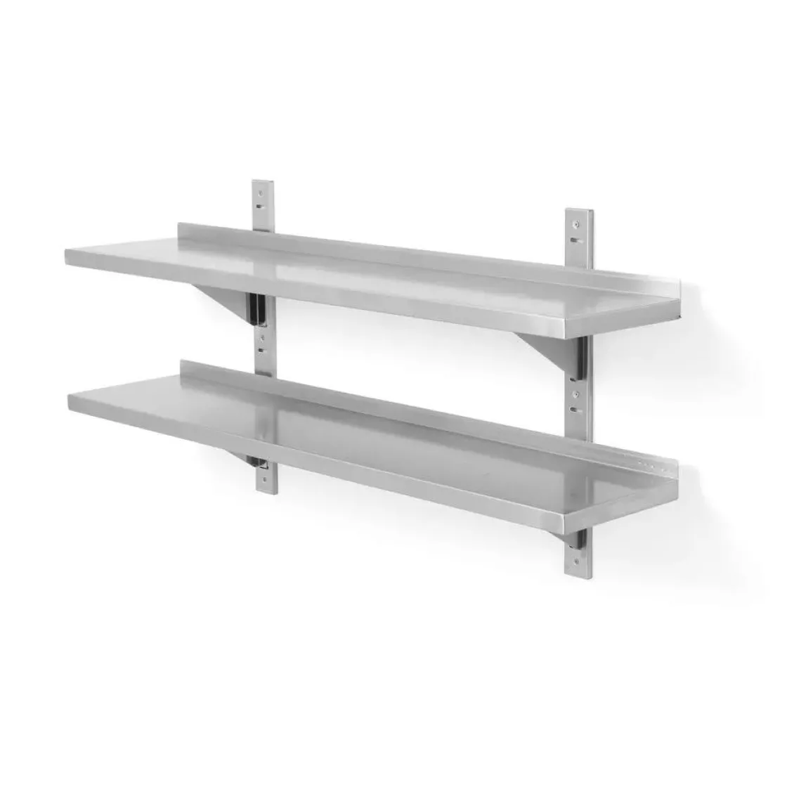 Hendi Dubbel verstelbare wandplank + 2 stalen beugels 120cm* Horeca Opslag- En Serveersystemen
