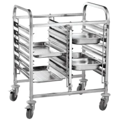 Hendi Dubbele regaalwagen - 12 x GN 1/1 810x610x(H)960mm* Horeca Opslag- En Serveersystemen