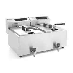 Hendi Friteuse met aftapkraan digitaal - 2 x 8L* Bak- En Kookapparaten