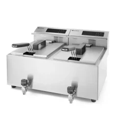 Hendi Friteuse met aftapkraan digitaal - 2 x 8L* Bak- En Kookapparaten