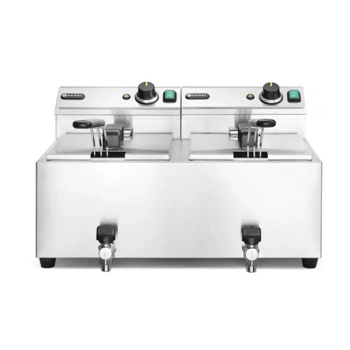 Hendi Friteuse met aftapkraan - 2 x 8L* Bak- En Kookapparaten