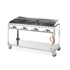 Hendi Green Fire 4 branders- 2 bakplaten + 2 GN1/1 roosters* Bak- En Kookapparaten