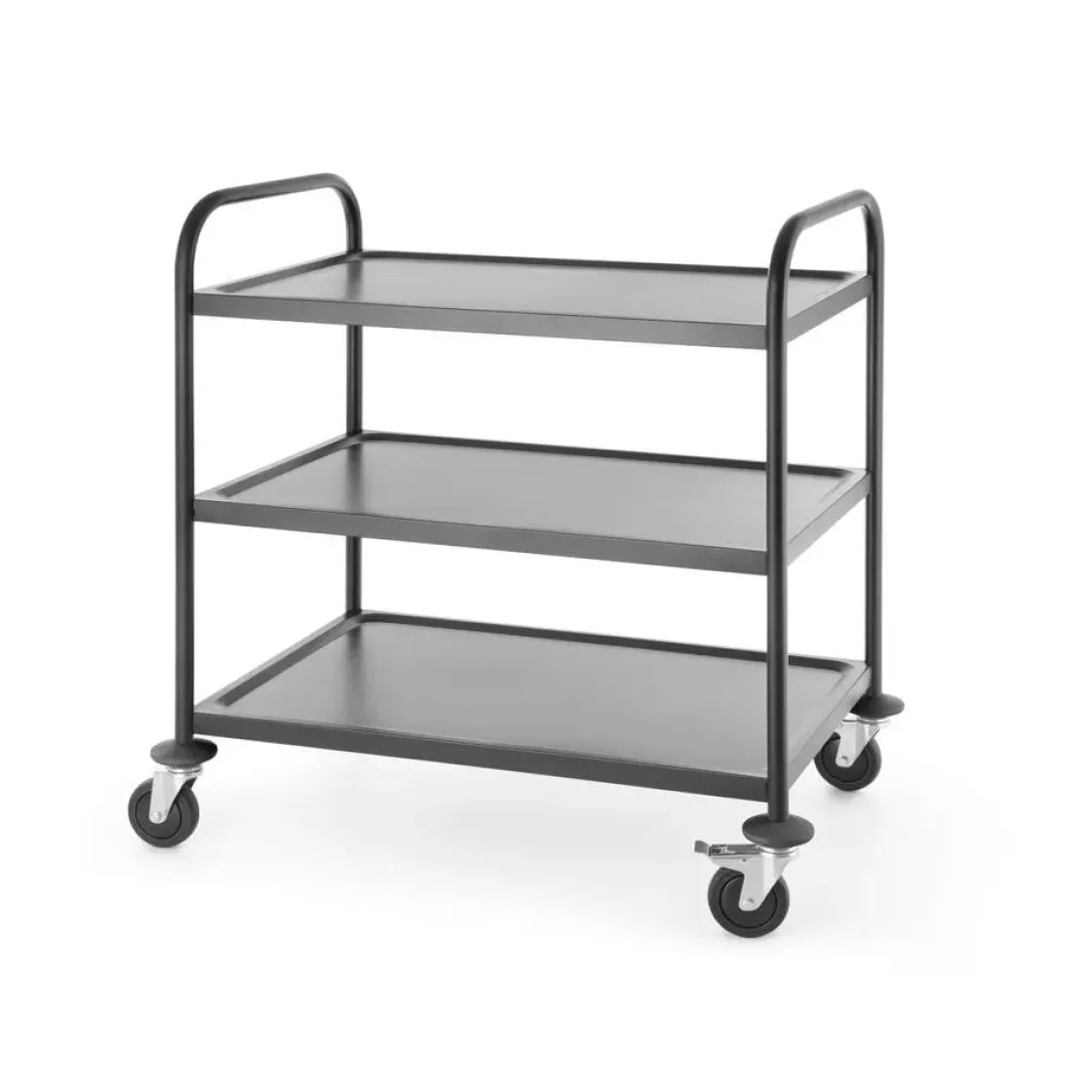 Hendi Serveerwagen mat zwart 3 plateaus* Horeca Opslag- En Serveersystemen