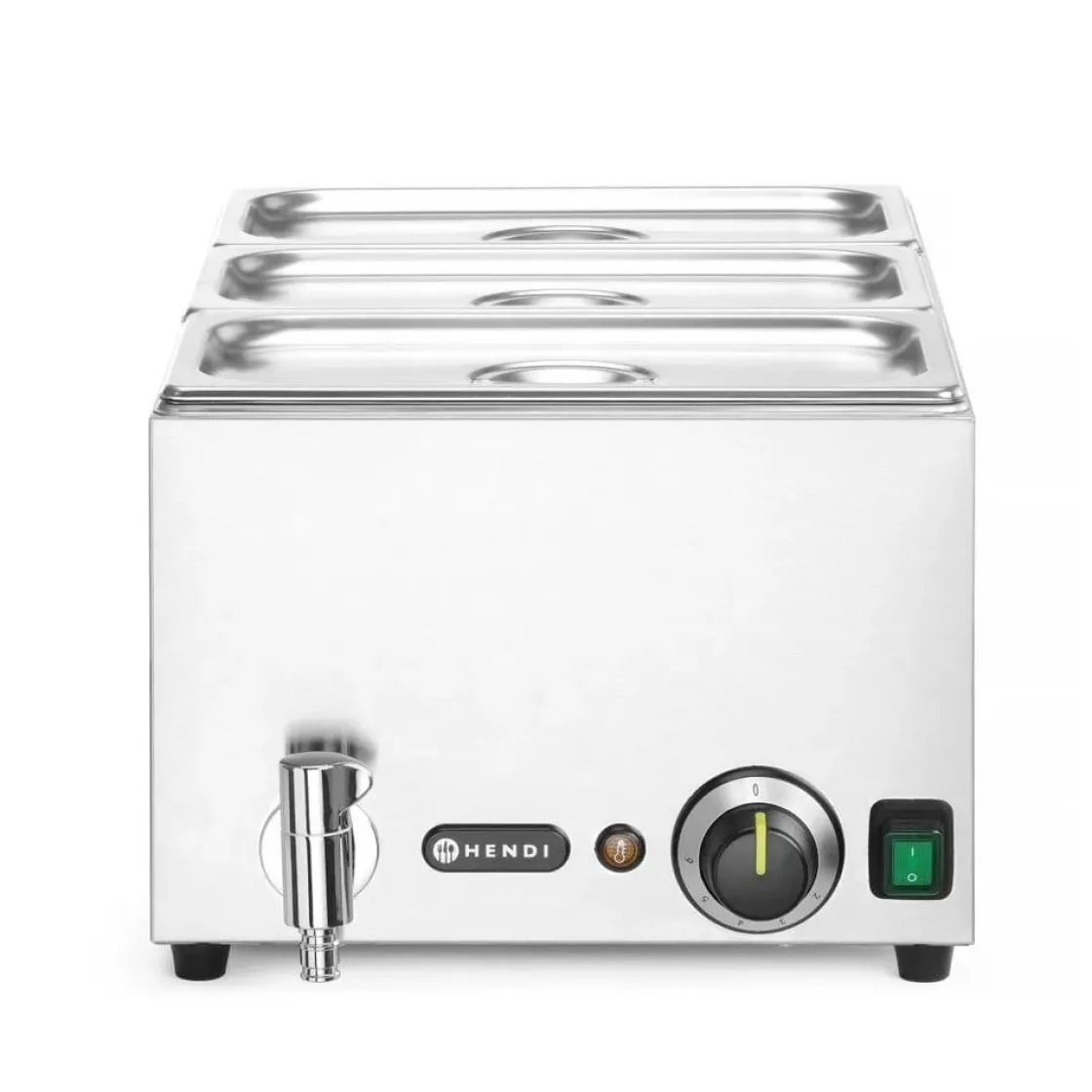 Hendi Set: Bain-marie met afvoerkraan + 3x GN 1/3 en deksel* Bak- En Kookapparaten