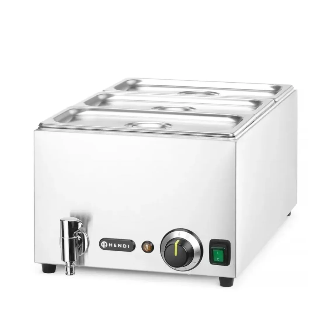 Hendi Set: Bain-marie met afvoerkraan + 3x GN 1/3 en deksel* Bak- En Kookapparaten