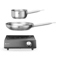 Hendi Set: Inductie kookplaat 3500W + steelpan + koekenpan* Bak- En Kookapparaten
