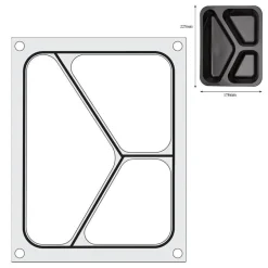 Hendi Traysealer matrix Driedelige container 227x178 mm* Sealen