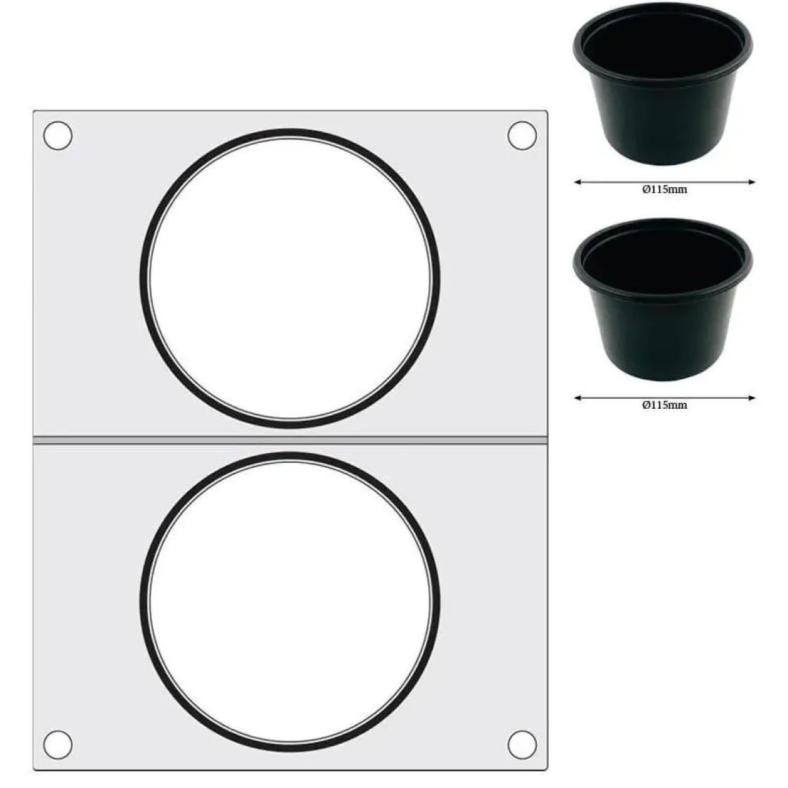 Hendi Traysealer matrix 2x soepcontainer ø115 mm* Sealen