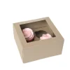 House of Marie HoM Cupcake Doosje 4 Kraft (incl. tray met venster) 100st.* Cupcake Doosjes