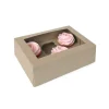 House of Marie HoM Cupcake Doosje 6 Kraft (incl. tray met venster) 2st.* Cupcake Doosjes