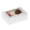 House of Marie HoM Cupcake Doosje 6 Wit (incl. tray met venster) 2st.* Cupcake Doosjes