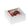 House of Marie HoM Cupcake Doosje 4 Wit (incl. tray met venster) 2st.* Cupcake Doosjes