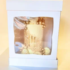 House of Marie HoM Taartdoos 30,5x30,5x35,5cm Extra Hoog met Venster 5st.* Taartdozen