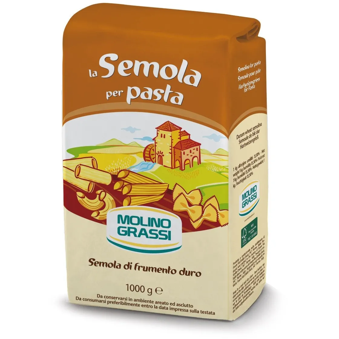Molino Grassi Italiaanse Bloem Semola (droge pasta) 1kg* Bloem En Meel