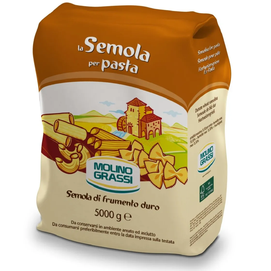 Molino Grassi Italiaanse Bloem Semola (droge pasta) 5kg* Bloem En Meel