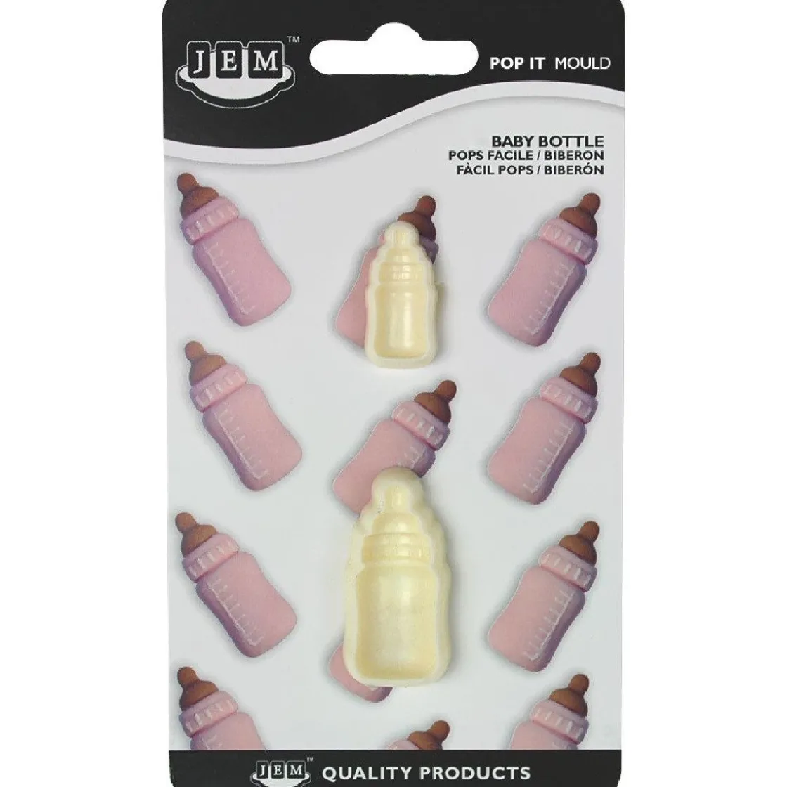 JEM Pop it uitsteker/mal Baby bottle (baby flesje) set/2* Figuur Stekers