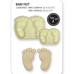 JEM Pop it uitsteker/mal Baby feet (baby voetjes) set/2* Figuur Stekers