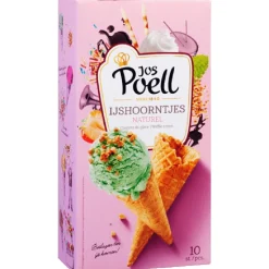 Jos Poell IJshoorntjes Naturel 10st.* Wafels En Hoorntjes