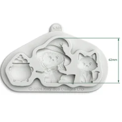 Katy Sue Mold Halloween Heks, Kat en Ketel* Molds