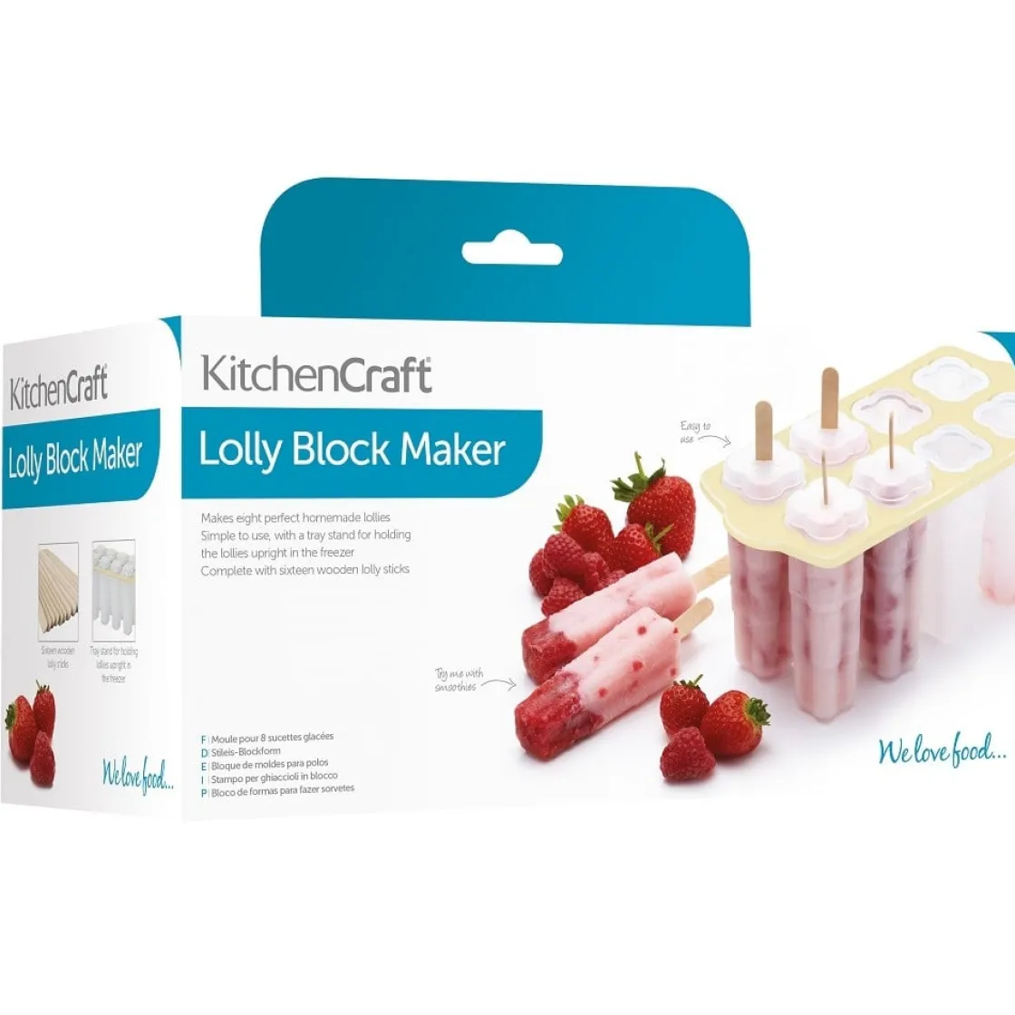 Kitchen Craft IJsvorm voor 8 IJsjes (incl 16 ijsstokjes)* Ijs En Dessert Vormen