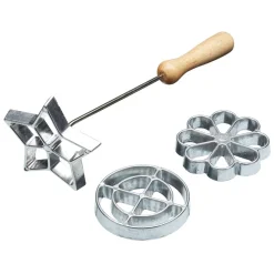 Kitchen Craft Rozet Mallen IJzer Set/3* Bloem En Blad Stekers