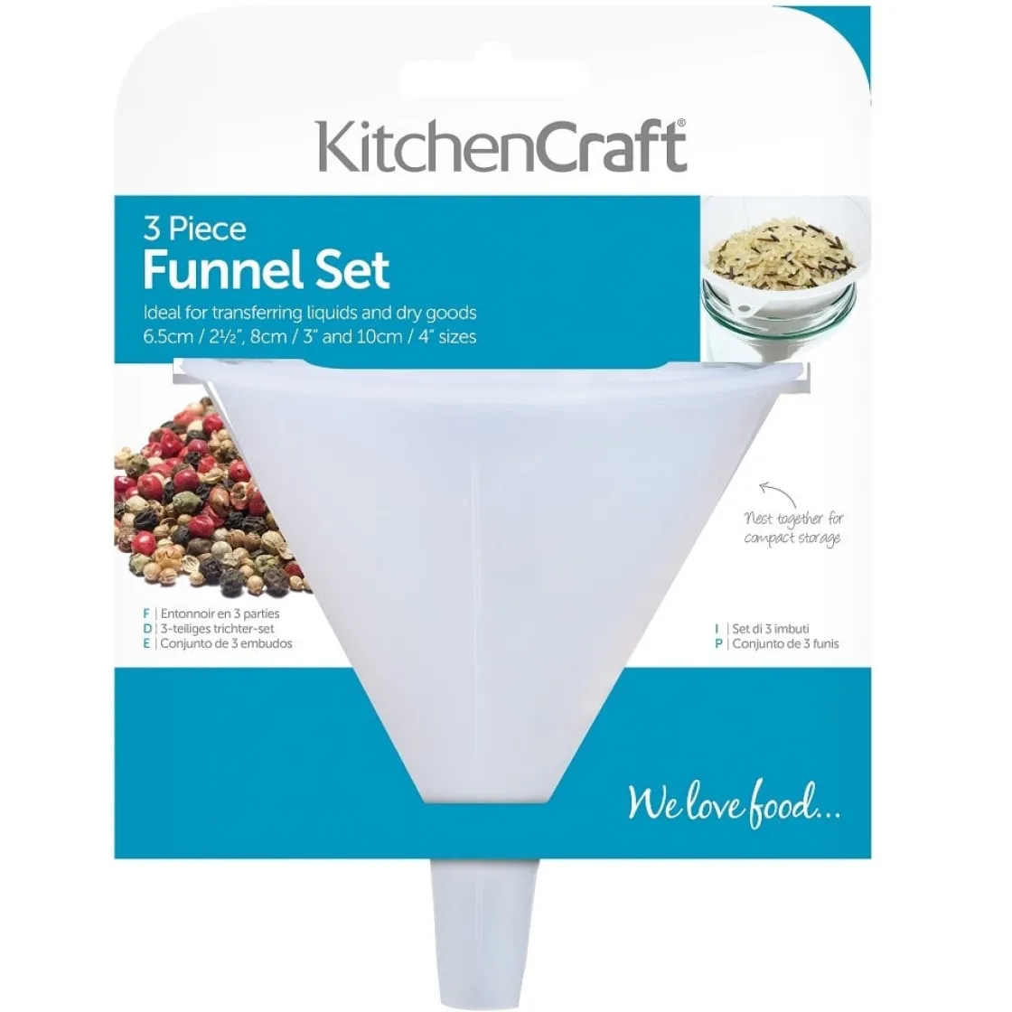 Kitchen Craft Trechters 6,5-8-10cm Set/3* Bakhulpmiddelen