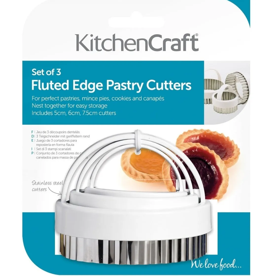 Kitchen Craft Uitsteker Set/3 Rond Gekarteld RVS* Figuur Stekers