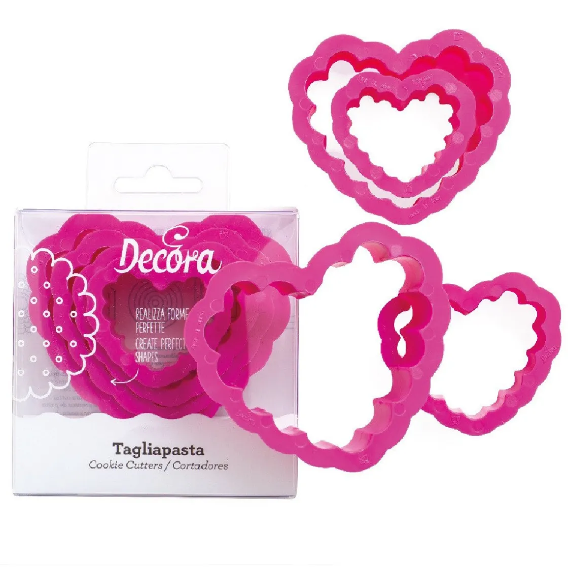 Decora Koekjes Uitsteker Hart Gekarteld Set/4* Figuur Stekers