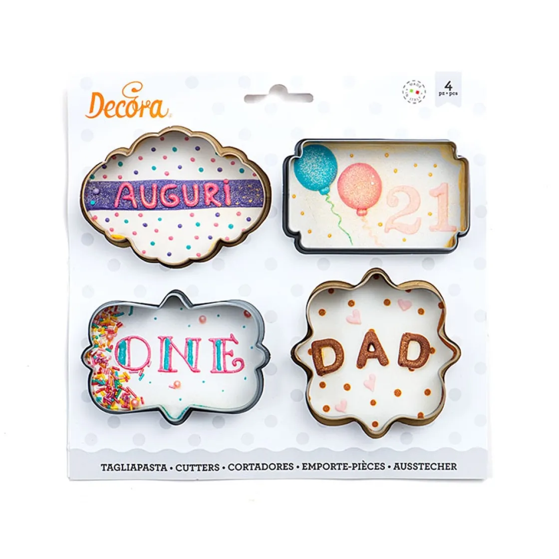 Decora Koekjes Uitsteker Set Frames 4-delig* Figuur Stekers